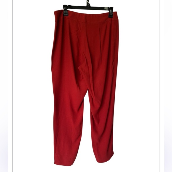 Eileen Fisher Silk Cropped Pants Red Side Zip Excellent Size S - Picture 2 of 8